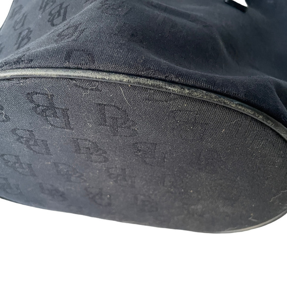 Dooney & Bourke North/South Black-On-Black Signature Canvas Bucket Handbag - Picture 8 of 16